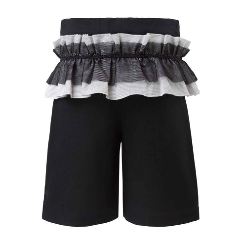 Black Shorts with Ruffles