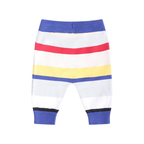 Knitted Baby Pants in Bright Stripes