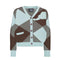 Kids Cardigan in Choco and Mint