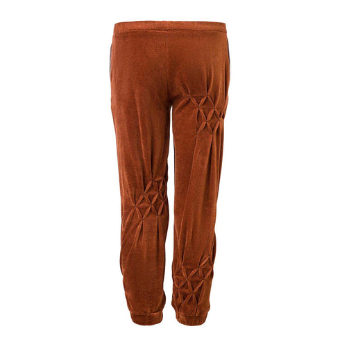 Kids Copper Velvet Track Pants with Hand Smock