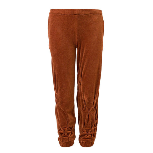 Kids Copper Velvet Track Pants with Hand Smock
