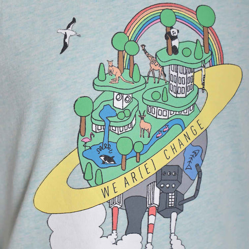 Earth Day T Shirt for Kids in Mint Green