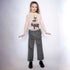 Kids Grey Velvet Pants