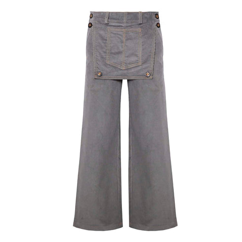 Kids Grey Velvet Pants
