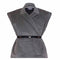 Grey Velvet Sleeveless Kids Vest