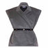 Grey Velvet Sleeveless Kids Vest