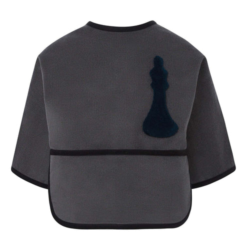 Grey Corduroy Bib with Sleeves