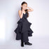 Black Waffle Cotton Gown for Girls