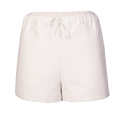 Kids' Off-White Canvas Mini Shorts