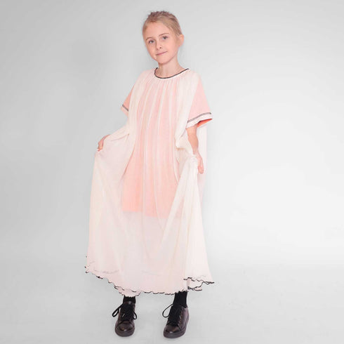 Girls Tulle Dress in Off White