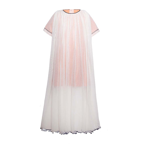 Girls Tulle Dress in Off White