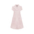 Pink Knit Midi Dress with Yoke