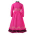 Girls Ball Gown in Pink with Golden Hand Block Print