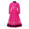 Girls Ball Gown in Pink with Golden Hand Block Print