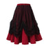 Red Corduroy Skirt with Tulle