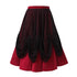 Red Corduroy Skirt with Tulle