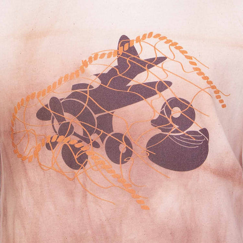 Artisanal T-Shirt Naturally Dyed with Organic Red Onion