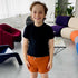 Terracotta Canvas Mini Shorts for Kids