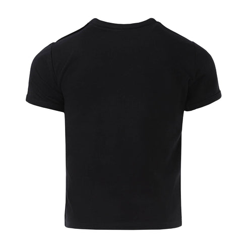 Kids Black T-Shirt with Appliqué