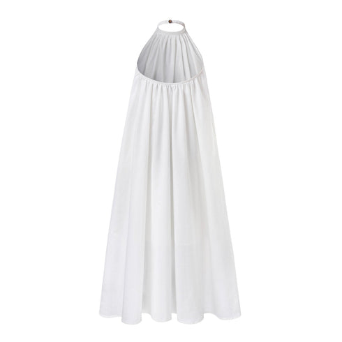 Girls' Boho Beach Dress in White Cotton