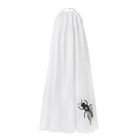 Girls' Boho Beach Dress in White Cotton