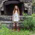 Off-White T-Shirt Dress with Rice Paddy