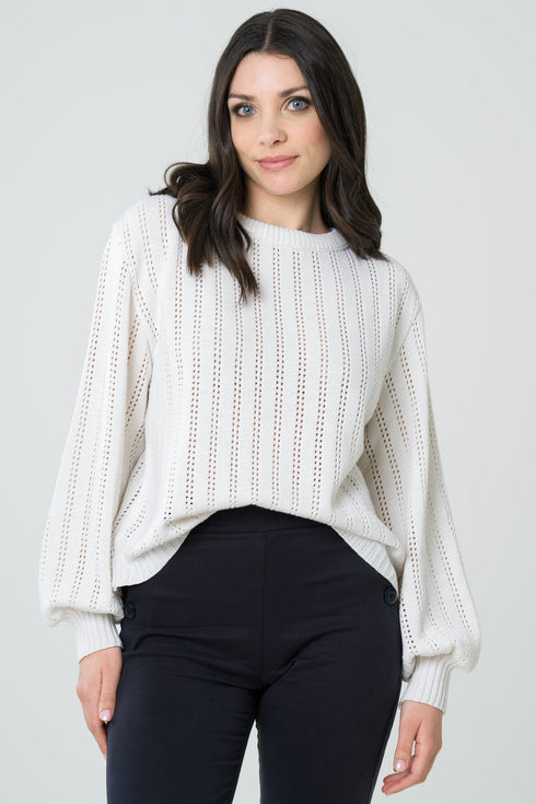 Pull lamier écru
