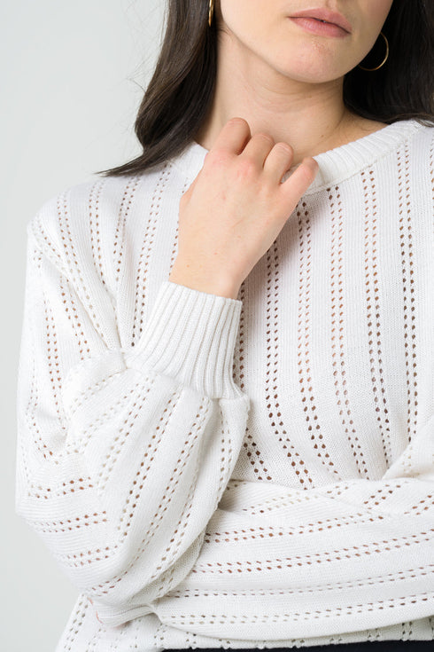 Pull lamier écru