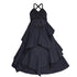 Black Waffle Cotton Gown for Girls