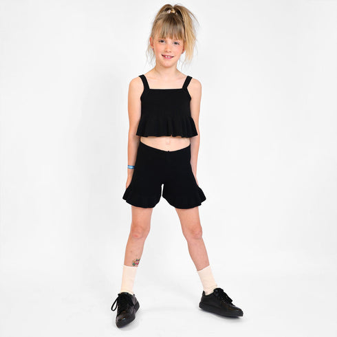 Black Knitted Beach Shorts