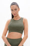 Boston - Open Back Bra Top - Green Ash