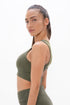 Boston - Open Back Bra Top - Green Ash
