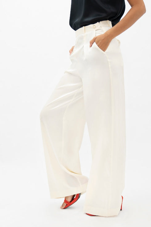 Branson - Wide Leg Pants - Pearl