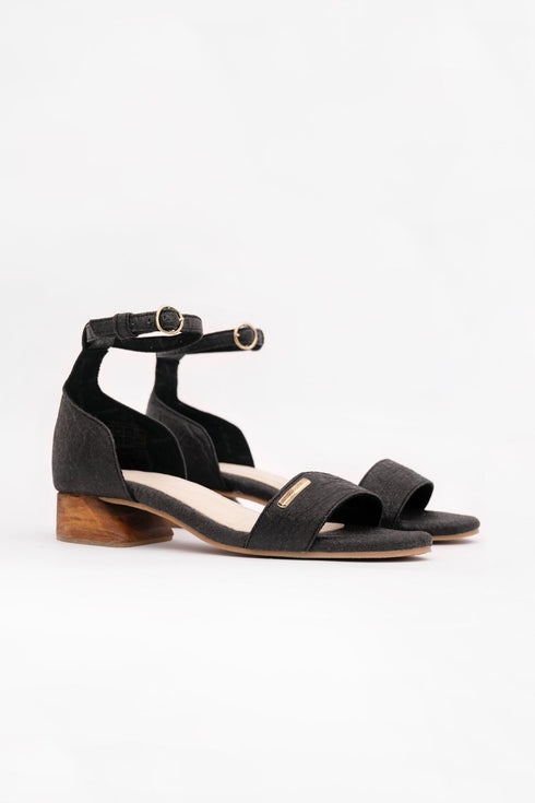 Chicago - Ankle Strap Heels - Charcoal