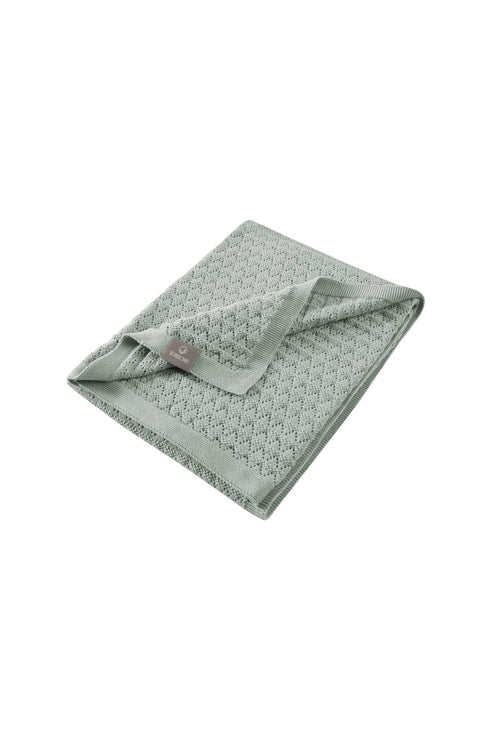 Light Green Crochet-Style Baby Blanket