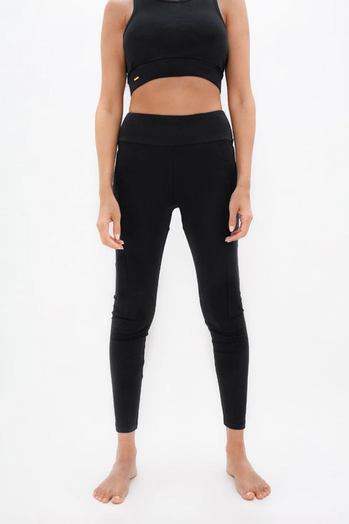 Munich - High Waisted Leggings - Black Sand