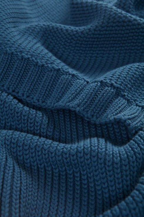 Thick Knit Teal Baby Blanket