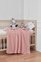 Pink White Crochet-Style Baby Blanket