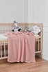 Pink White Crochet-Style Baby Blanket