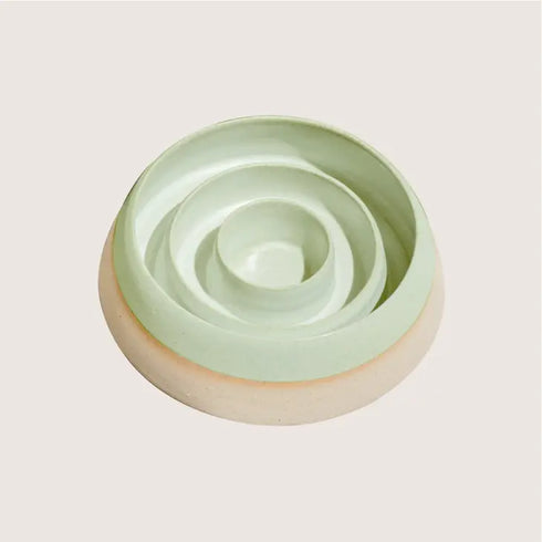 Handmade Ceramic Slow Feeder - Emerald