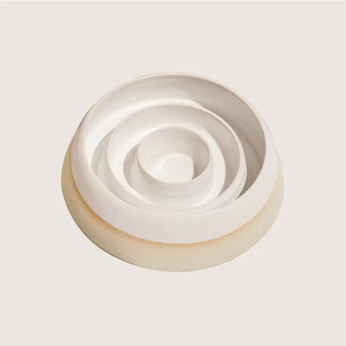 Handmade Ceramic Slow Feeder - White